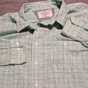 Nautica Men's Green Plaid Shirt XL Long Sleeve